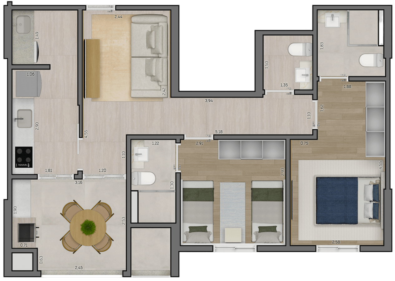 Planta Padrão – Apartamento 04