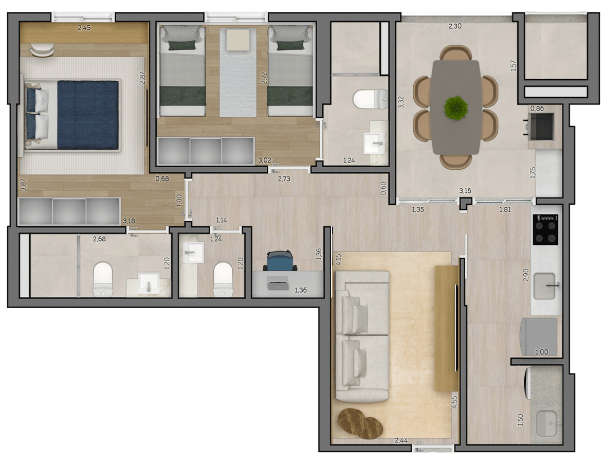 Planta Padrão – Apartamento 05