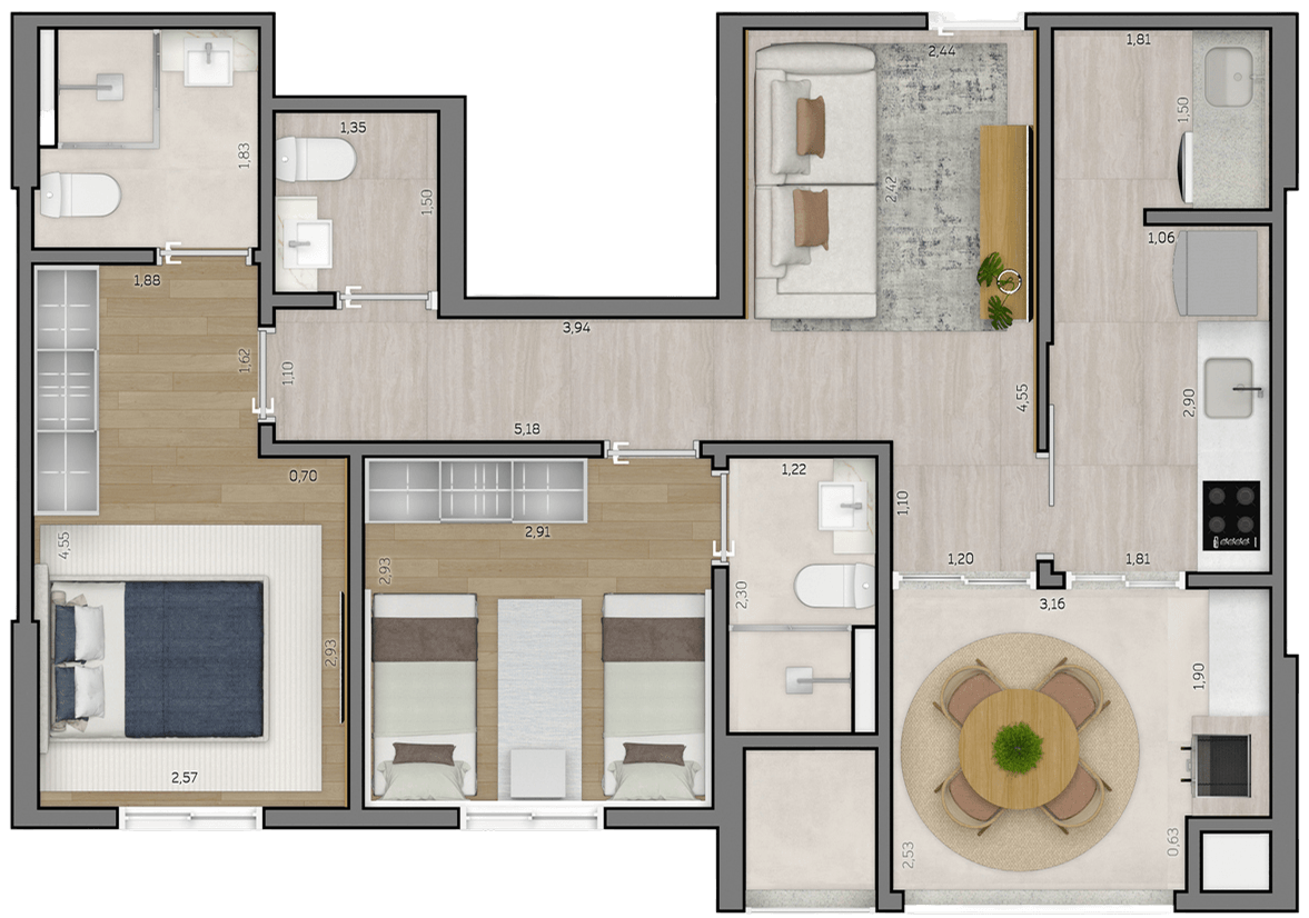 Planta Padrão – Apartamento 06